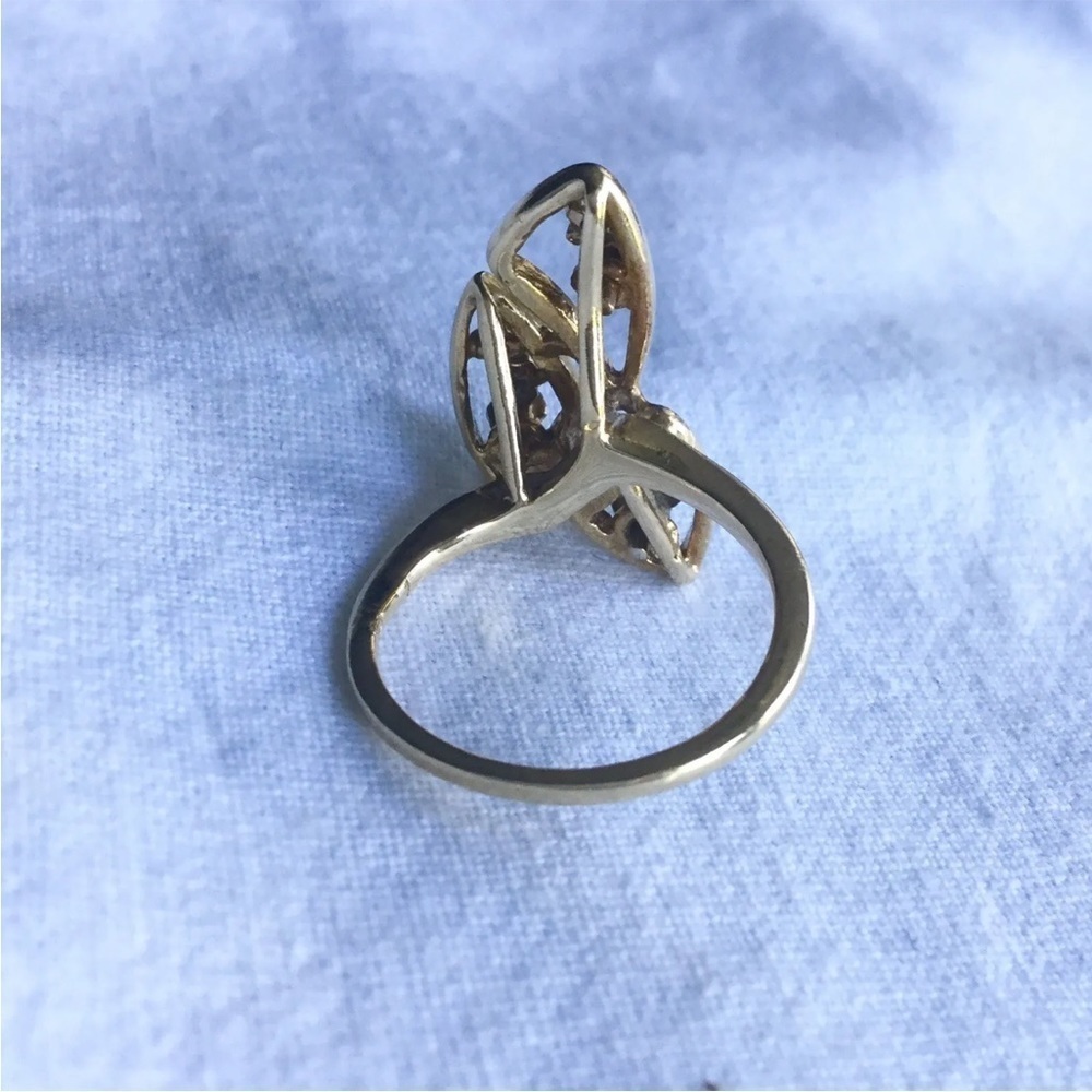 14K SOLID GOLD VS DIAMOND ESTATE LARGE ART DECO MODERN RING - Picture 7 of 10